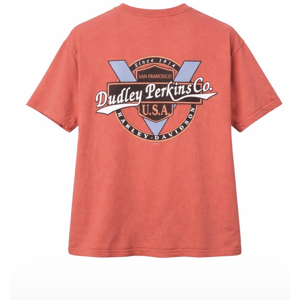 Harley‎ Davidson Dudley Perkins San Francisco T-Shirt Mens XL Orange Pocket Tee